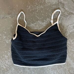 Abercrombie bra free Black and White Knit Crop Top
